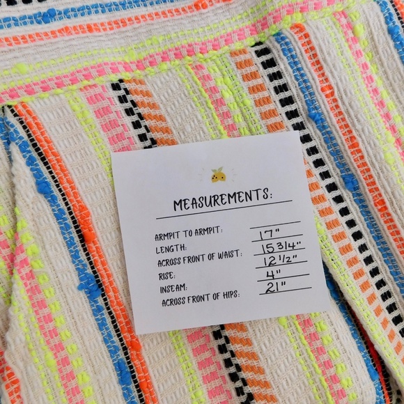 NWT!! BODEN Textured Stripe Shorts Neon Colorful Pockets Linen Pockets Size 8 - Picture 16 of 16